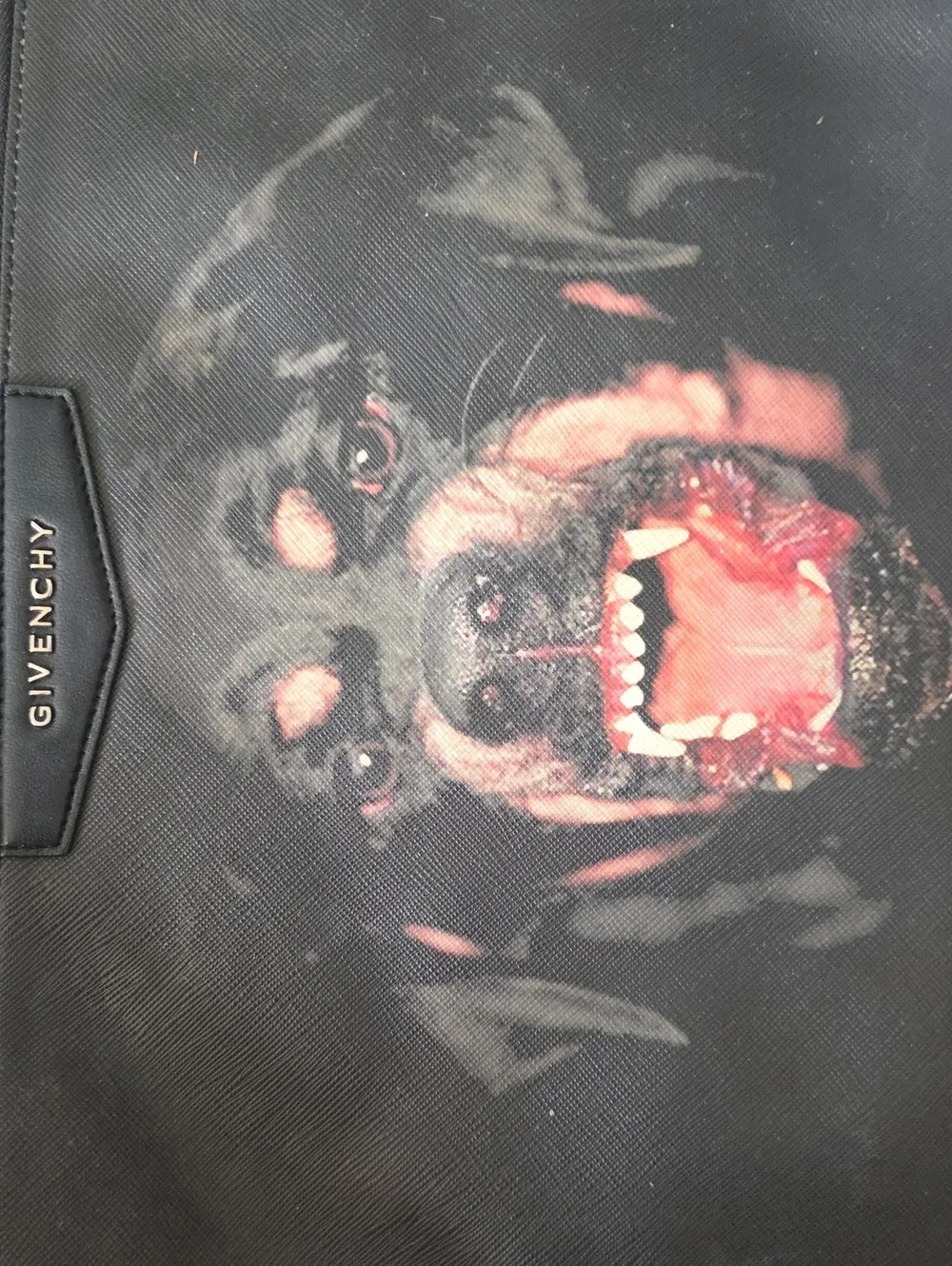 Givenchy Black Rottweiler Print Document Pouch